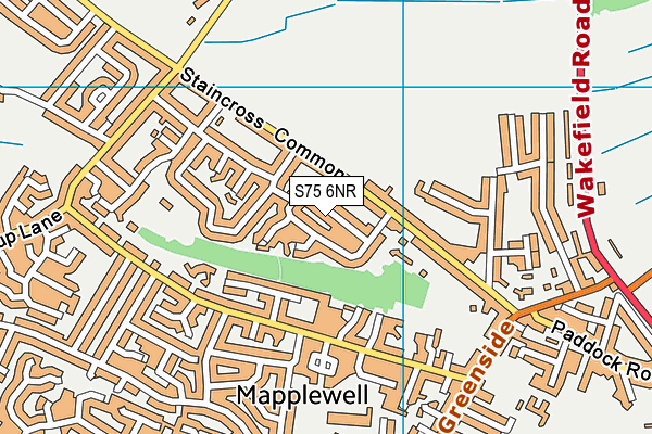 S75 6NR map - OS VectorMap District (Ordnance Survey)