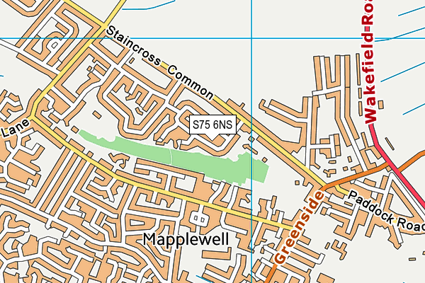 S75 6NS map - OS VectorMap District (Ordnance Survey)