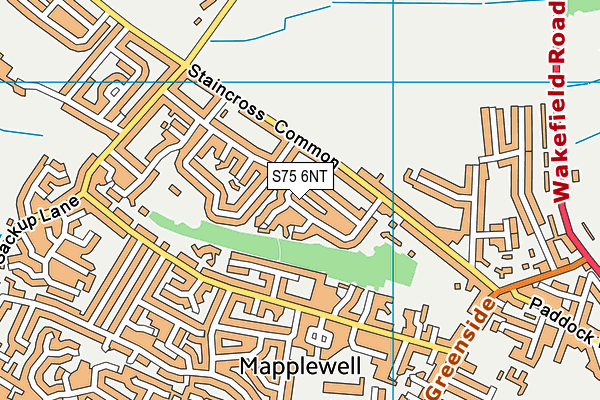 S75 6NT map - OS VectorMap District (Ordnance Survey)