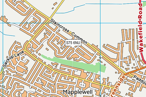 S75 6NU map - OS VectorMap District (Ordnance Survey)