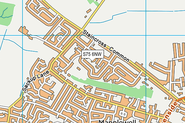 S75 6NW map - OS VectorMap District (Ordnance Survey)