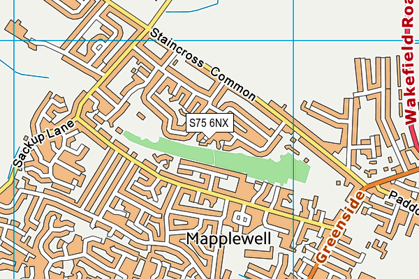 S75 6NX map - OS VectorMap District (Ordnance Survey)