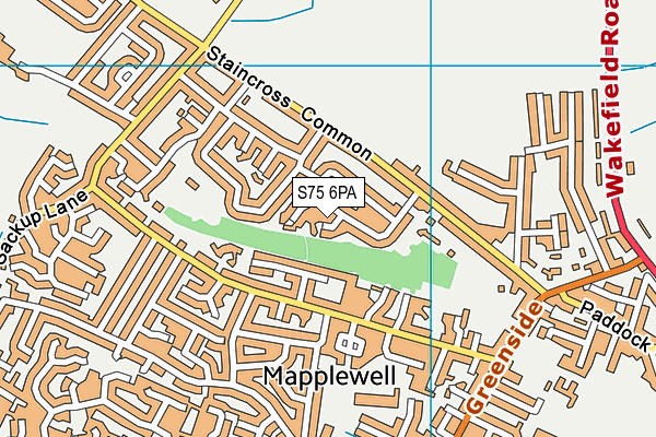 S75 6PA map - OS VectorMap District (Ordnance Survey)