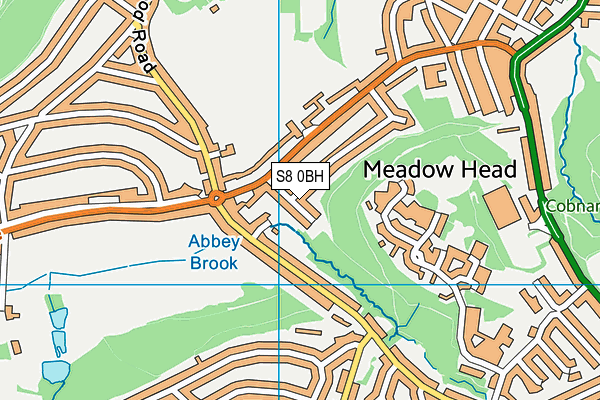 S8 0BH map - OS VectorMap District (Ordnance Survey)