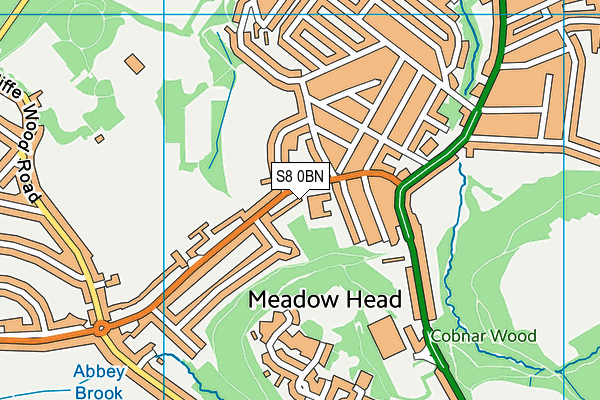 Abbey Lane Primary School map (S8 0BN) - OS VectorMap District (Ordnance Survey)