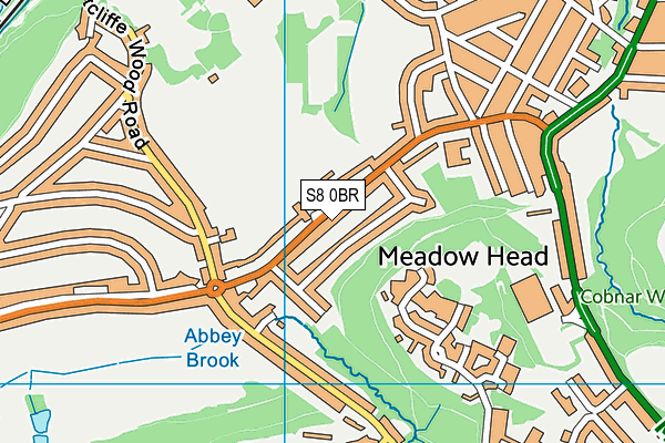 S8 0BR map - OS VectorMap District (Ordnance Survey)