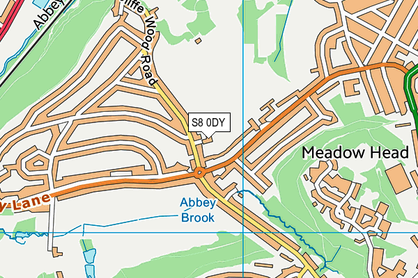 S8 0DY map - OS VectorMap District (Ordnance Survey)