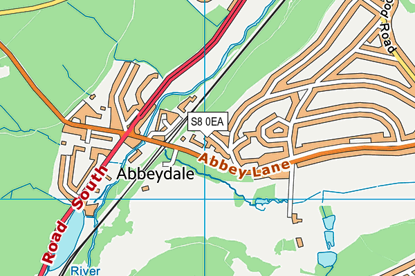 S8 0EA map - OS VectorMap District (Ordnance Survey)