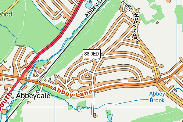 S8 0ED map - OS VectorMap District (Ordnance Survey)