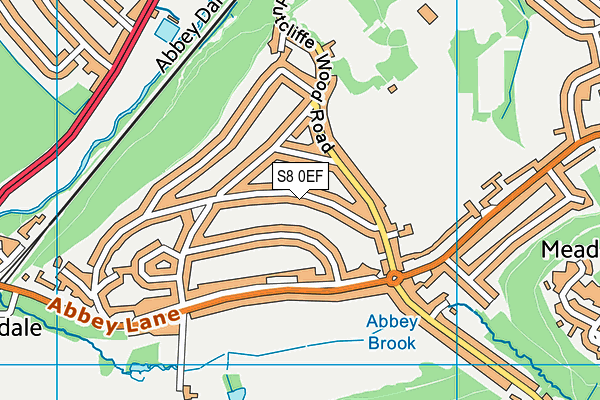 S8 0EF map - OS VectorMap District (Ordnance Survey)