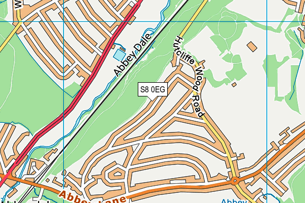 S8 0EG map - OS VectorMap District (Ordnance Survey)