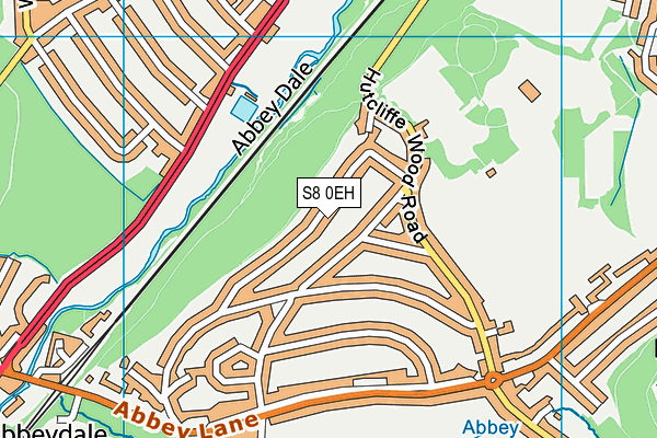 S8 0EH map - OS VectorMap District (Ordnance Survey)