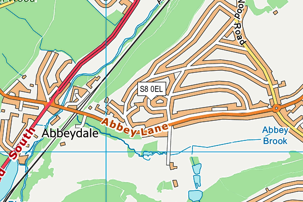 S8 0EL map - OS VectorMap District (Ordnance Survey)