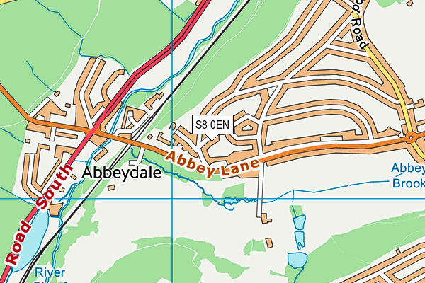 S8 0EN map - OS VectorMap District (Ordnance Survey)