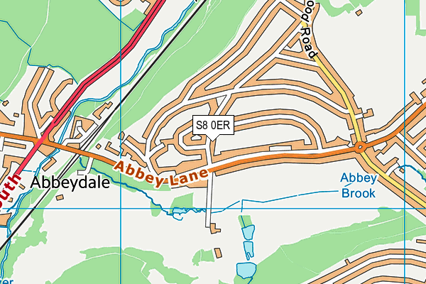 S8 0ER map - OS VectorMap District (Ordnance Survey)