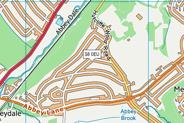 S8 0EU map - OS VectorMap District (Ordnance Survey)