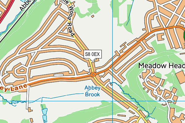 S8 0EX map - OS VectorMap District (Ordnance Survey)