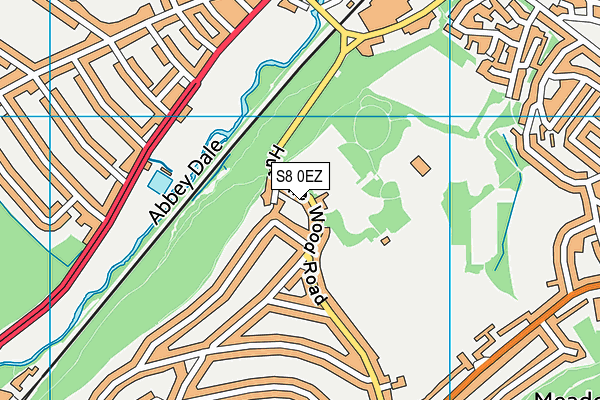 S8 0EZ map - OS VectorMap District (Ordnance Survey)