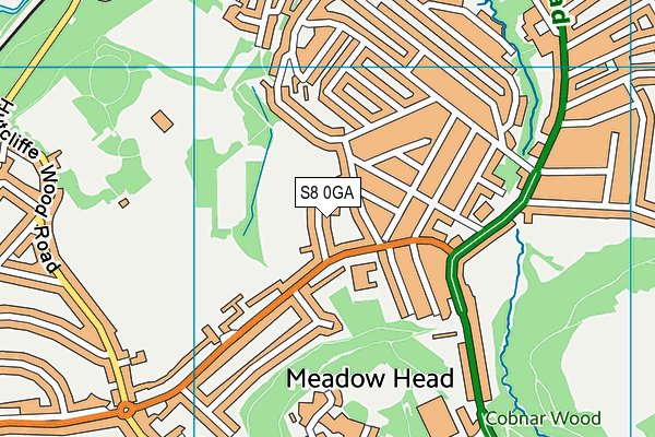 S8 0GA map - OS VectorMap District (Ordnance Survey)