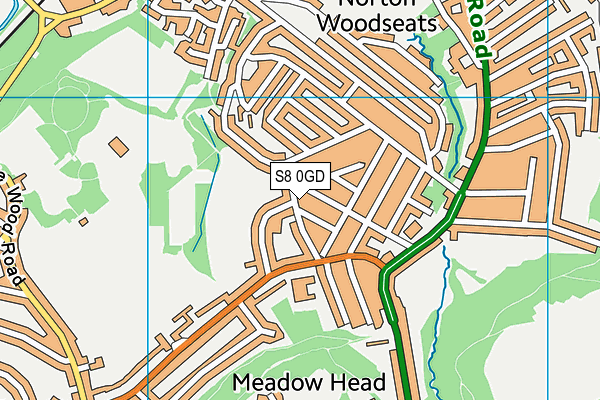 S8 0GD map - OS VectorMap District (Ordnance Survey)