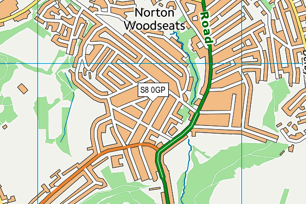 S8 0GP map - OS VectorMap District (Ordnance Survey)