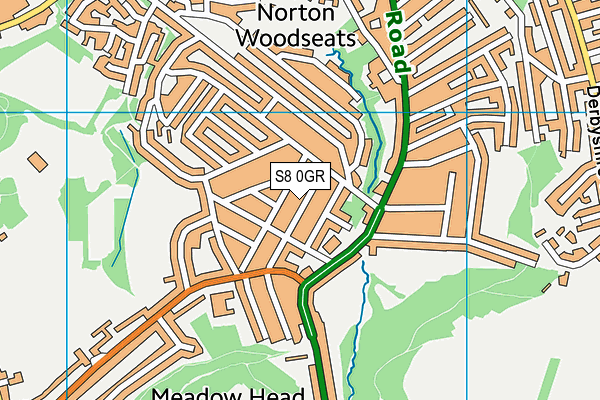 S8 0GR map - OS VectorMap District (Ordnance Survey)