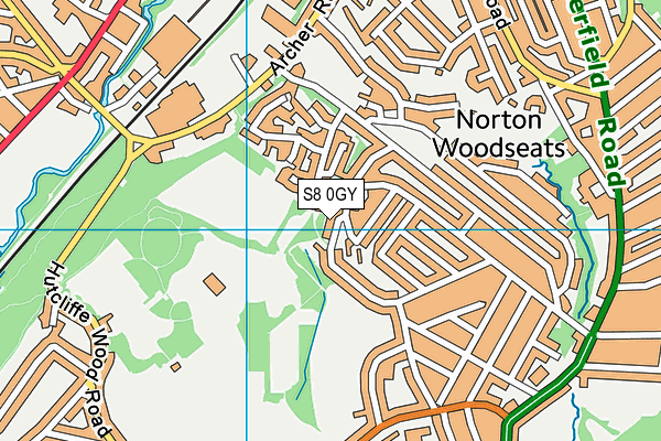 S8 0GY map - OS VectorMap District (Ordnance Survey)