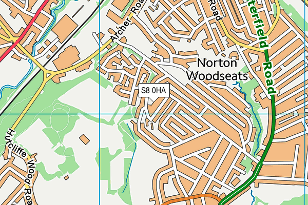 S8 0HA map - OS VectorMap District (Ordnance Survey)