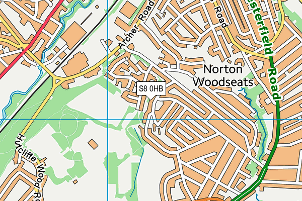 S8 0HB map - OS VectorMap District (Ordnance Survey)