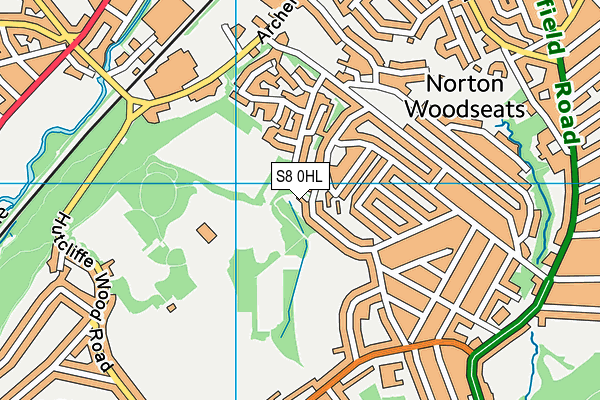 S8 0HL map - OS VectorMap District (Ordnance Survey)