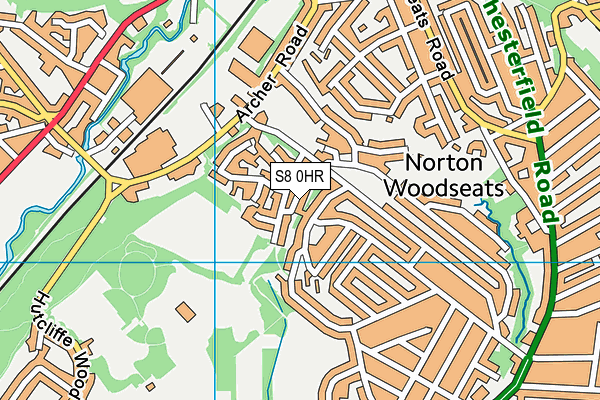 S8 0HR map - OS VectorMap District (Ordnance Survey)