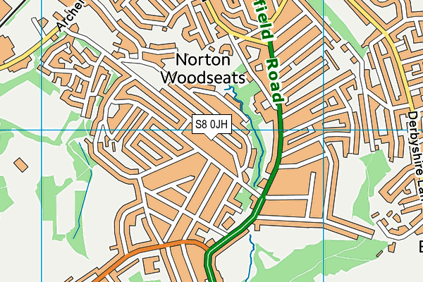 S8 0JH map - OS VectorMap District (Ordnance Survey)