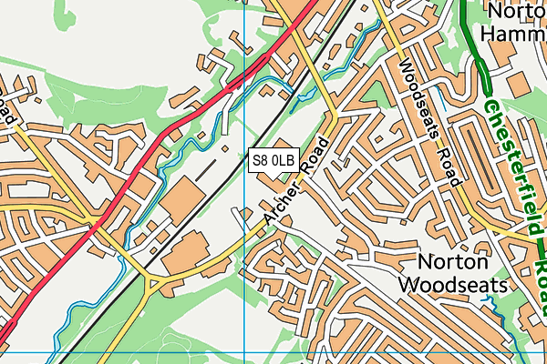 Puregym (Sheffield Millhouses) map (S8 0LB) - OS VectorMap District (Ordnance Survey)