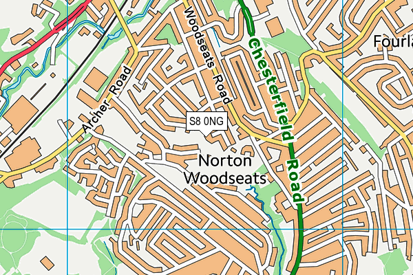 S8 0NG map - OS VectorMap District (Ordnance Survey)