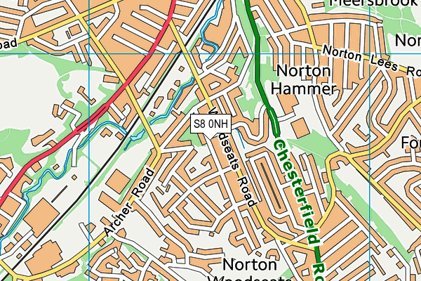 S8 0NH map - OS VectorMap District (Ordnance Survey)