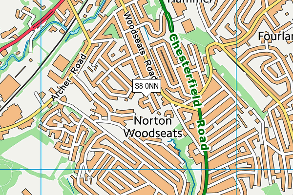 S8 0NN map - OS VectorMap District (Ordnance Survey)