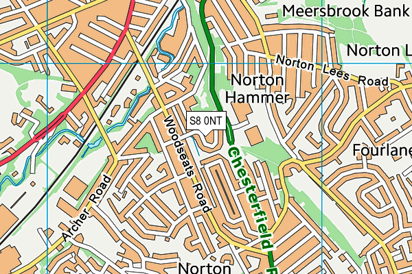 S8 0NT map - OS VectorMap District (Ordnance Survey)