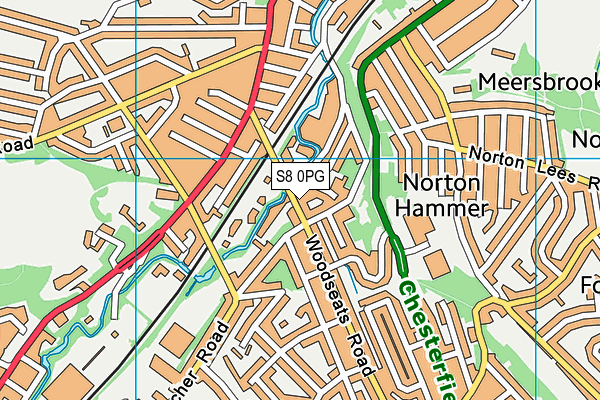 S8 0PG map - OS VectorMap District (Ordnance Survey)