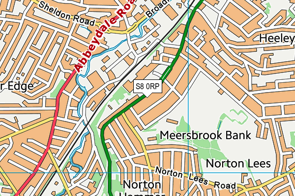 S8 0RP map - OS VectorMap District (Ordnance Survey)