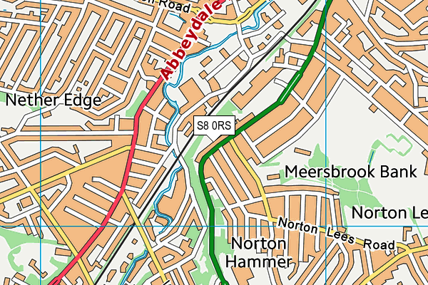 S8 0RS map - OS VectorMap District (Ordnance Survey)