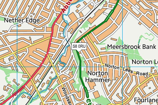 S8 0RU map - OS VectorMap District (Ordnance Survey)