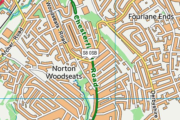 Woodseats Primary School map (S8 0SB) - OS VectorMap District (Ordnance Survey)