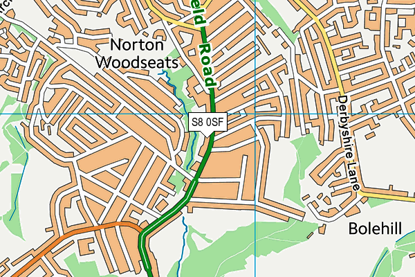 S8 0SF map - OS VectorMap District (Ordnance Survey)