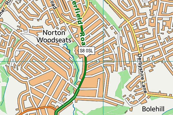 S8 0SL map - OS VectorMap District (Ordnance Survey)