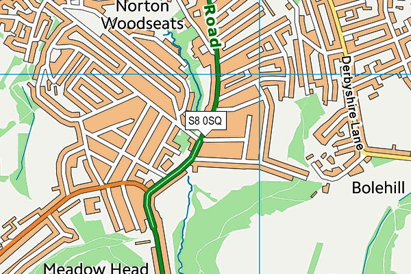 S8 0SQ map - OS VectorMap District (Ordnance Survey)