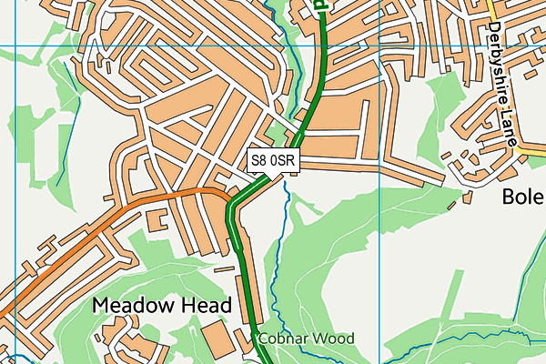 S8 0SR map - OS VectorMap District (Ordnance Survey)