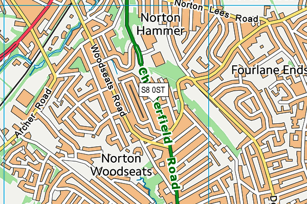 S8 0ST map - OS VectorMap District (Ordnance Survey)