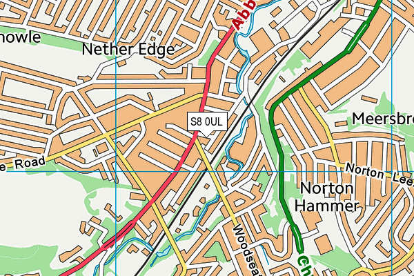 S8 0UL map - OS VectorMap District (Ordnance Survey)