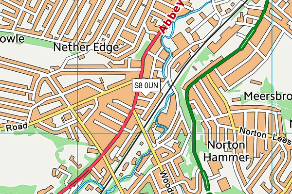 S8 0UN map - OS VectorMap District (Ordnance Survey)