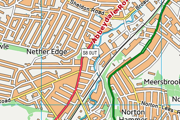 S8 0UT map - OS VectorMap District (Ordnance Survey)